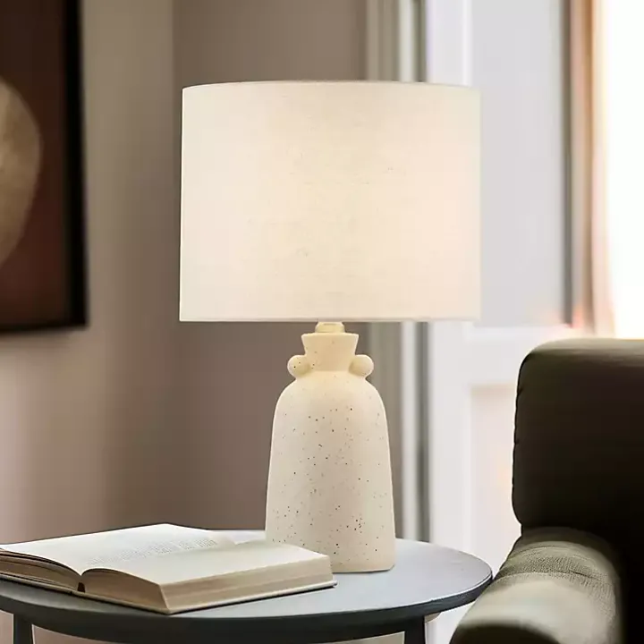 Cream Speckled Ceramic Table Lamp