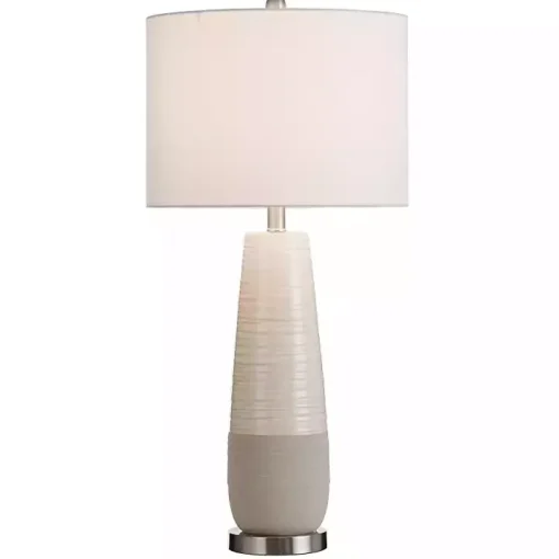 Cream Speckled Two Tone Table Lamp
