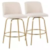 Cream Torino Gold Leg Counter Stools, Set of 2