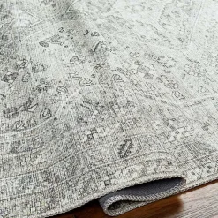 Cream Traditional Washable Area Rug, 5x7