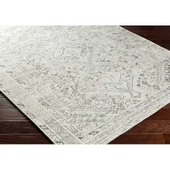 Cream Traditional Washable Area Rug, 6x9