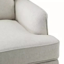 Cream Upholstered Wingback Rocking Chair