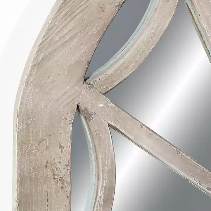 Cream Vintage Fir Wood Arch Framed Mirror
