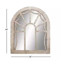Cream Vintage Fir Wood Arch Framed Mirror