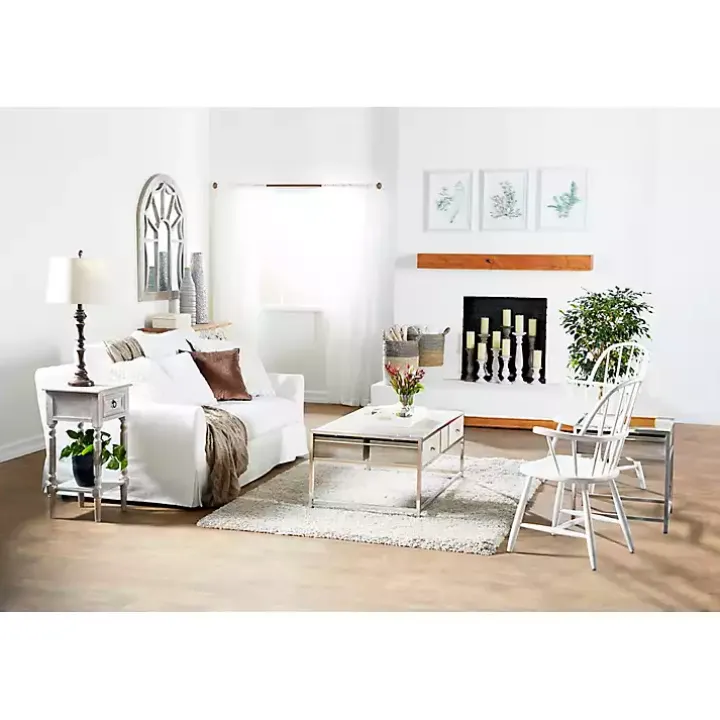 Cream Vintage Fir Wood Arch Framed Mirror