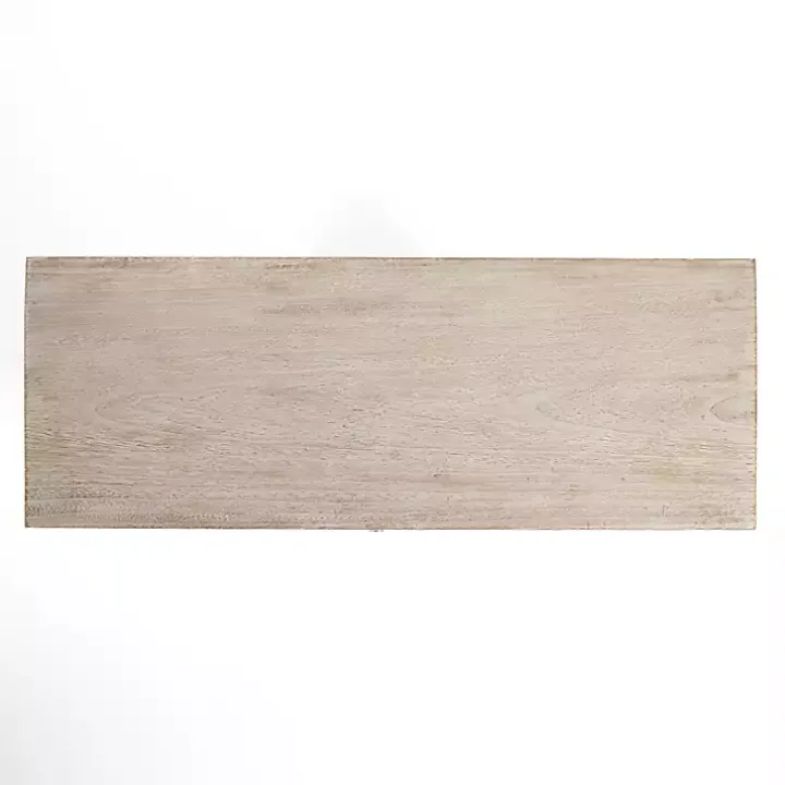 Cream Washed Wood Carved Door Cabinet