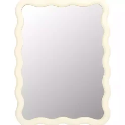 Cream Wavy Izara Wall Mirror