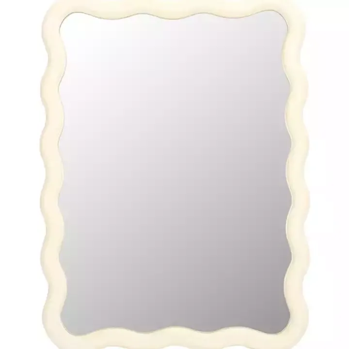 Cream Wavy Izara Wall Mirror