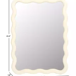 Cream Wavy Izara Wall Mirror