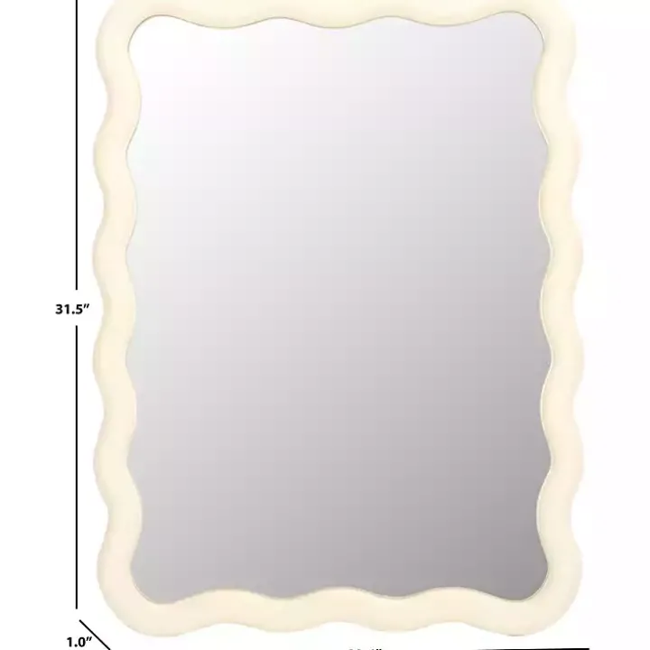 Cream Wavy Izara Wall Mirror