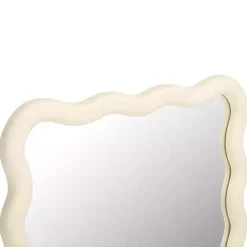 Cream Wavy Izara Wall Mirror