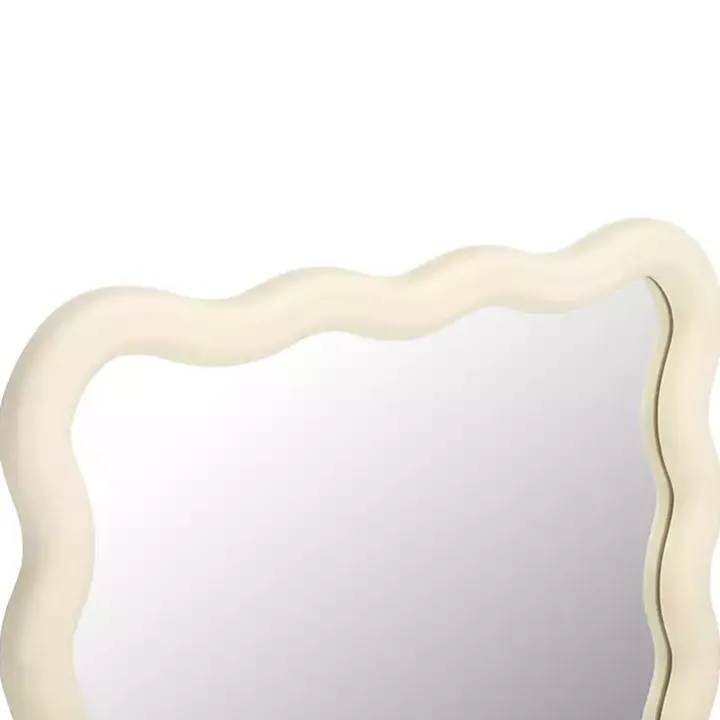 Cream Wavy Izara Wall Mirror