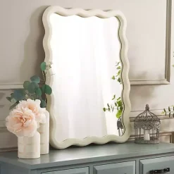 Cream Wavy Izara Wall Mirror