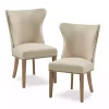 Cream Wing Back Nailhead Dining Chairs, Set of 2