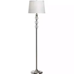 Crystal and Silver Metal Floor Lamp