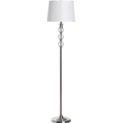 Crystal and Silver Metal Floor Lamp