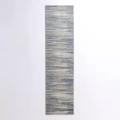 Dark Blue Claire Modern Runner, 2x8