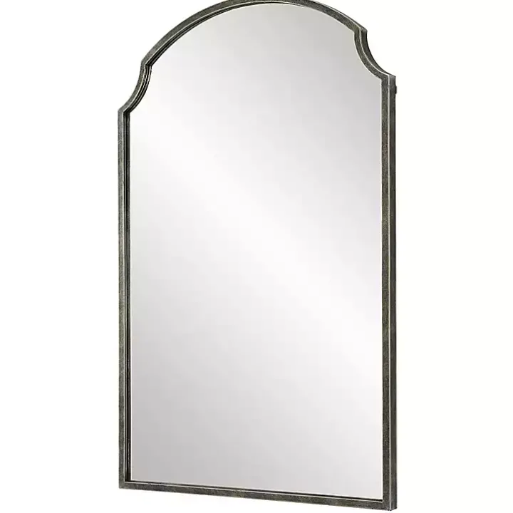 Dark Bronze Arched Scallop Edge Wall Mirror