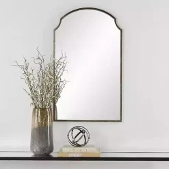 Dark Bronze Arched Scallop Edge Wall Mirror