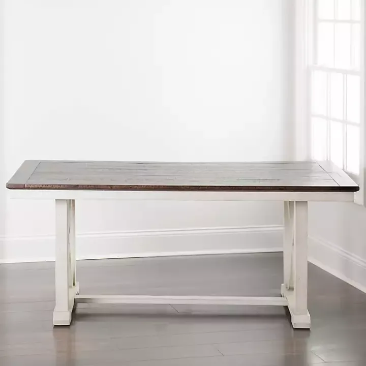 Dark Brown and Ivory Jackson Dining Table