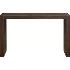Dark Brown Distressed Wood Console Table