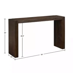 Dark Brown Distressed Wood Console Table