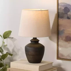 Dark Brown Textured Table Lamp