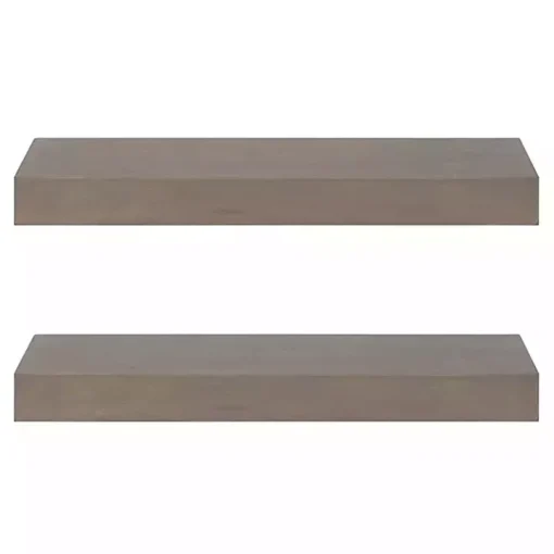 Dark Brown Wood Floating Shelves, Set of 2