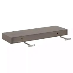 Dark Brown Wood Floating Shelves, Set of 2