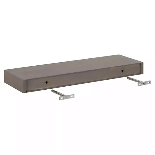 Dark Brown Wood Floating Shelves, Set of 2