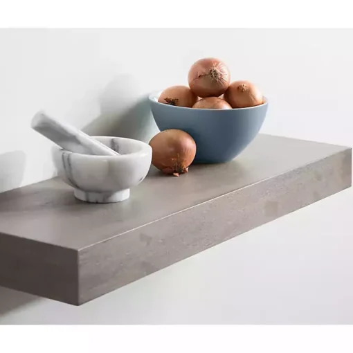 Dark Brown Wood Floating Shelves, Set of 2