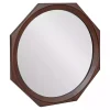 Dark Brown Wood Octagon Cyrus Wall Mirror