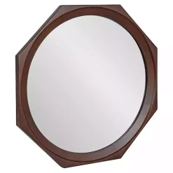 Dark Brown Wood Octagon Cyrus Wall Mirror