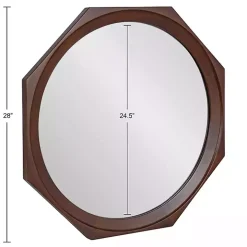 Dark Brown Wood Octagon Cyrus Wall Mirror