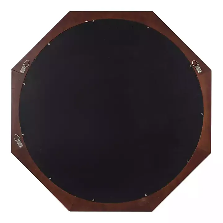 Dark Brown Wood Octagon Cyrus Wall Mirror