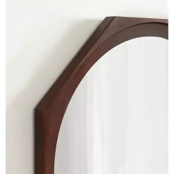 Dark Brown Wood Octagon Cyrus Wall Mirror