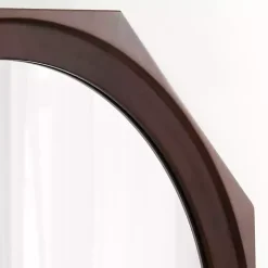 Dark Brown Wood Octagon Cyrus Wall Mirror