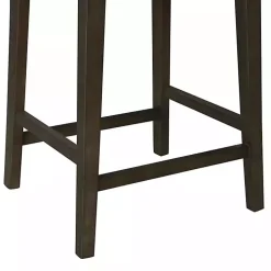 Dark Brown Wood Open Back Counter Stool