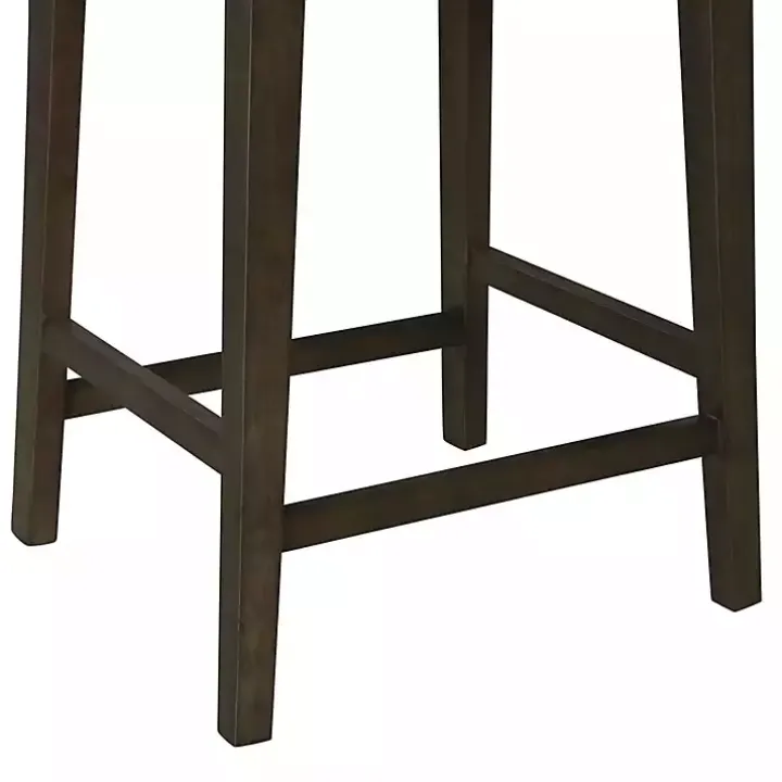 Dark Brown Wood Open Back Counter Stool