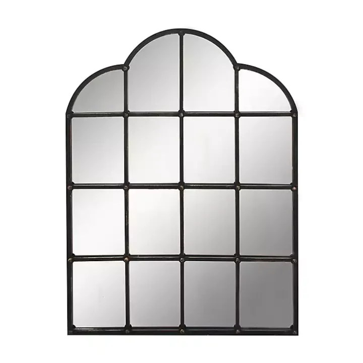 Dark Crown Frame Windowpane Mirror