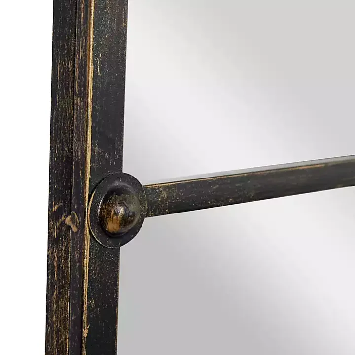 Dark Crown Frame Windowpane Mirror