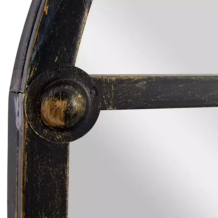 Dark Crown Frame Windowpane Mirror