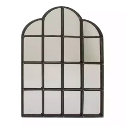 Dark Crown Frame Windowpane Mirror