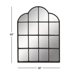 Dark Crown Frame Windowpane Mirror