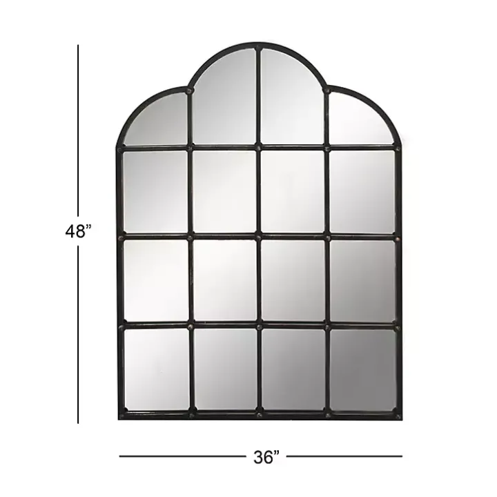 Dark Crown Frame Windowpane Mirror