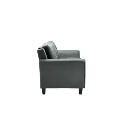 Dark Gray Kelly Microfiber Rolled Arm Loveseat