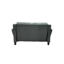 Dark Gray Kelly Microfiber Rolled Arm Loveseat
