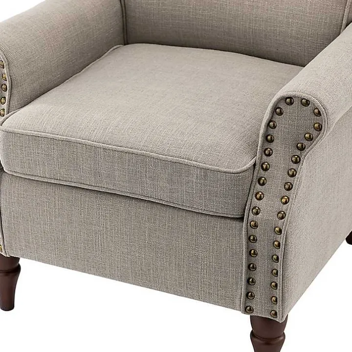 Dark Gray Miriam Nailhead Trim Armchair