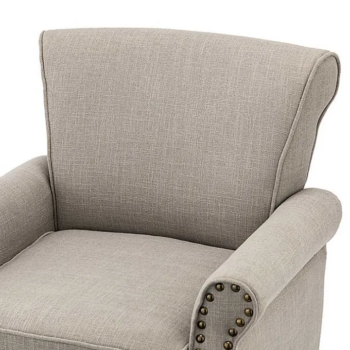 Dark Gray Miriam Nailhead Trim Armchair