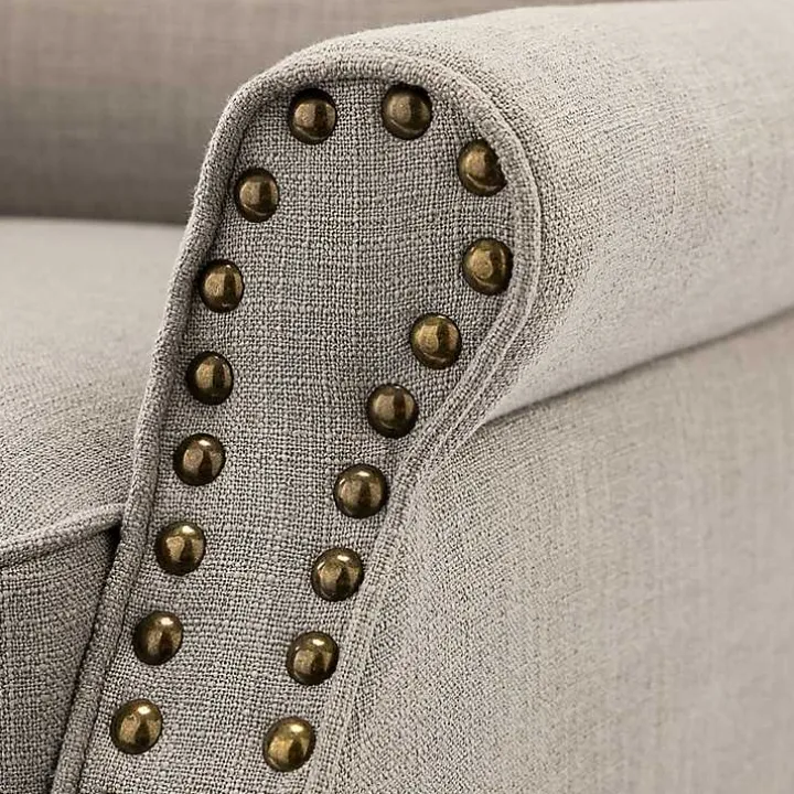 Dark Gray Miriam Nailhead Trim Armchair